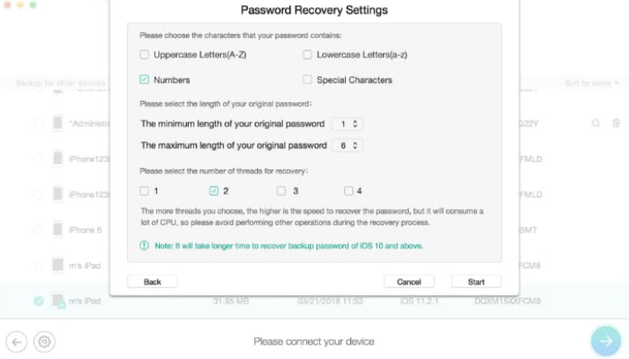 Go To Password Recovery Settings