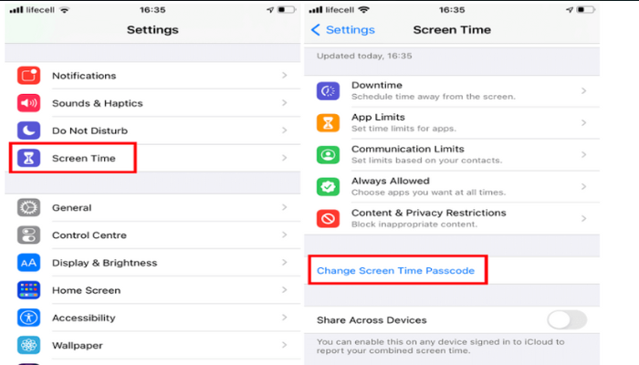 Change Screen Time Passcode