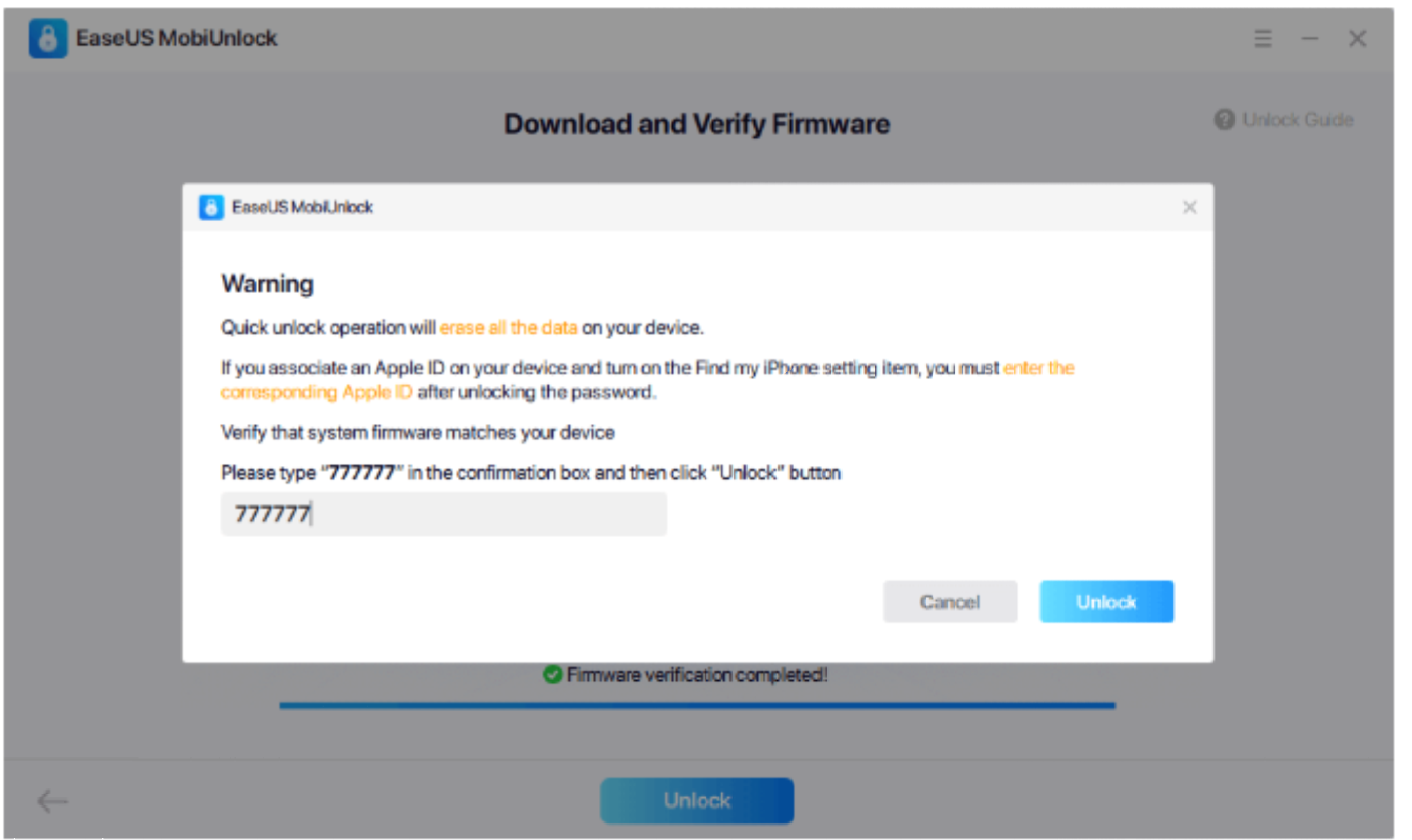 how to remove icloud from iphone/ipad without password step 4