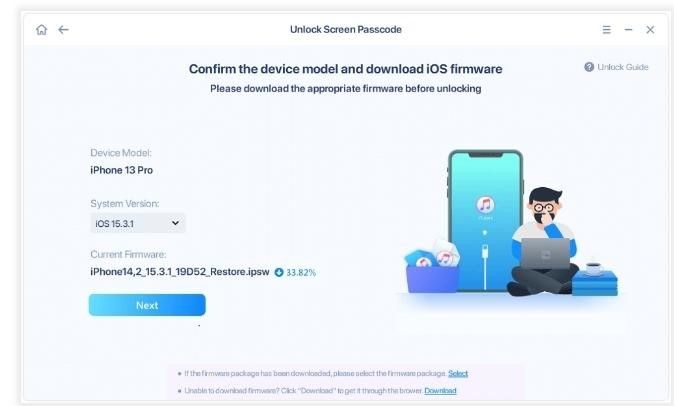 How to Unlock iPhone with Emergency Call Screen alternative: EaseUS MobiUnlock Step 3