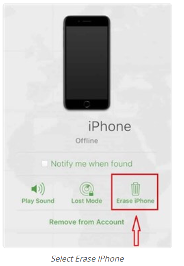 How to unlock iPhone without passcode or face id with iCloud Step 5