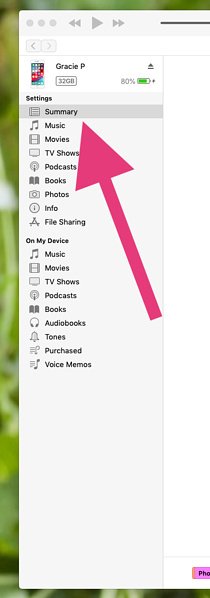 choose the summary option