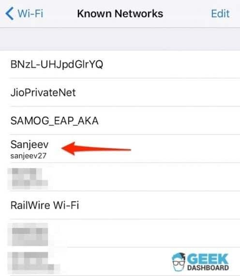 How to find Wi-Fi password on jailbroken iPhone via networklist Step 3