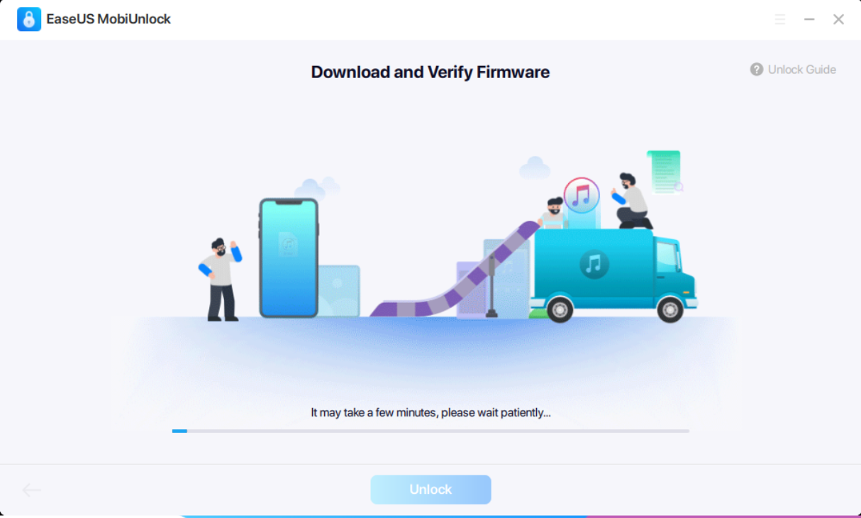 How to remove activation lock without previous owner via EaseUS MobiUnlock Step 2