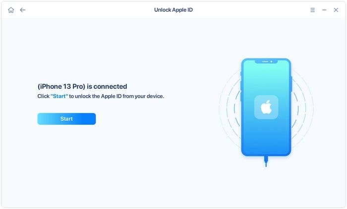 click on the start button to unlock the apple id