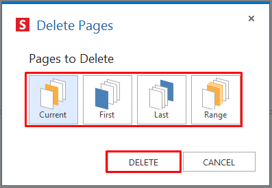 select the pages that you want to delete in Soda PDF