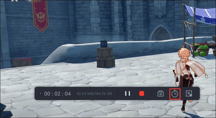 tap on the clock icon