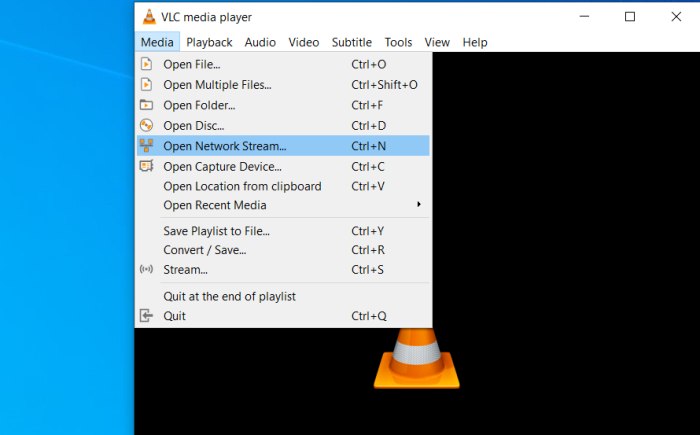 To Download Embedded Video, Choose Open Network Stream (As the image shown)