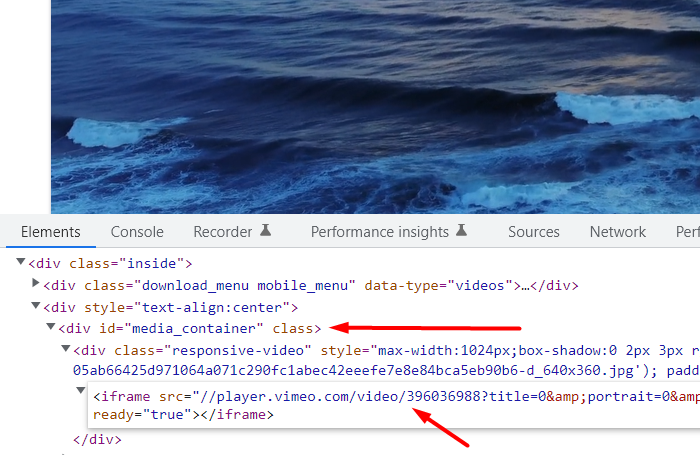 Download videos from the webpage with the Chrome browser