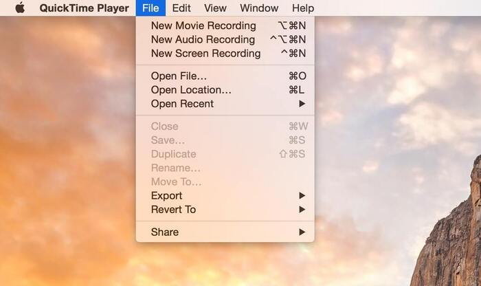tap on the file option