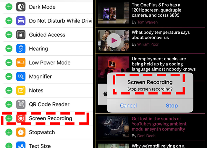 iphone inbuilt screen record