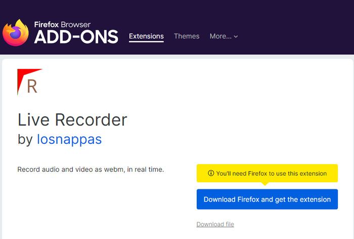 live recorder extension for firefox