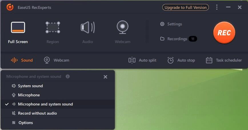 easeus recexperts interface