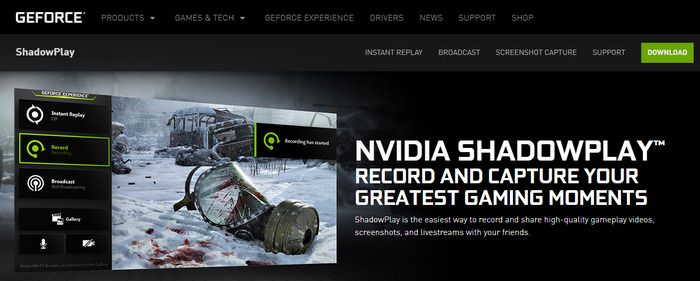 nvidia geforce screen recording software