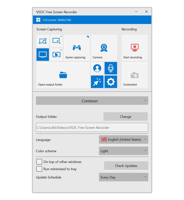 record minecraft screen using vsdc screen recorder software