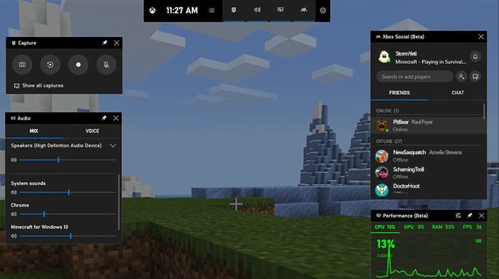 record minecraft screen using xbox game bar