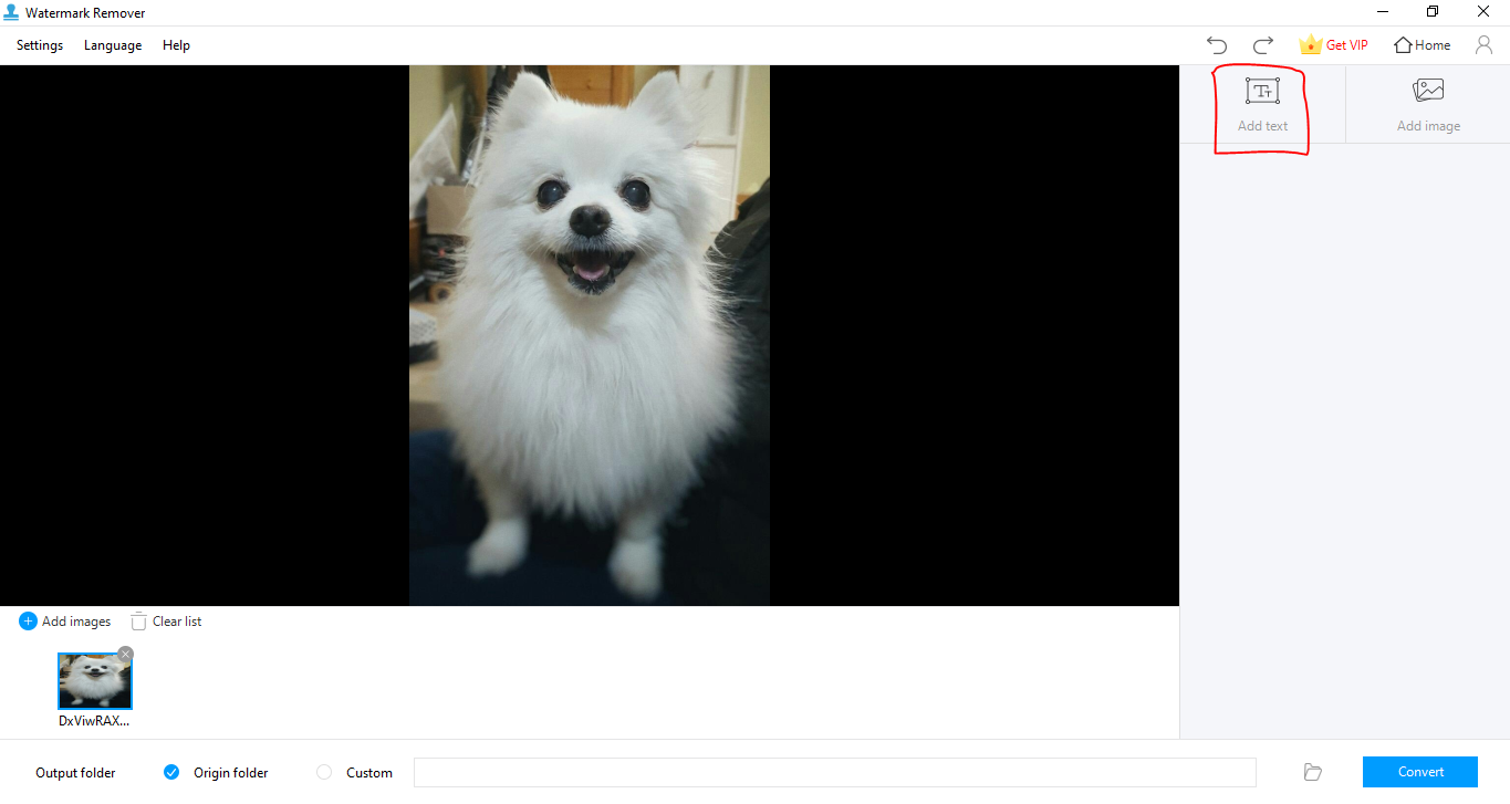 Click on the Add Text or Add Image button option