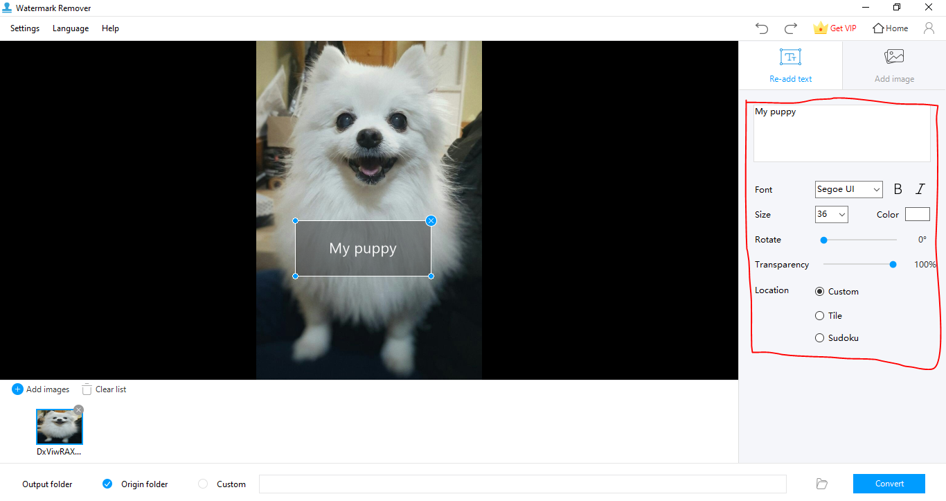 Start adding watermark to the video