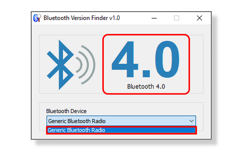 use Bluetooth version finder to check Bluetooth driver version