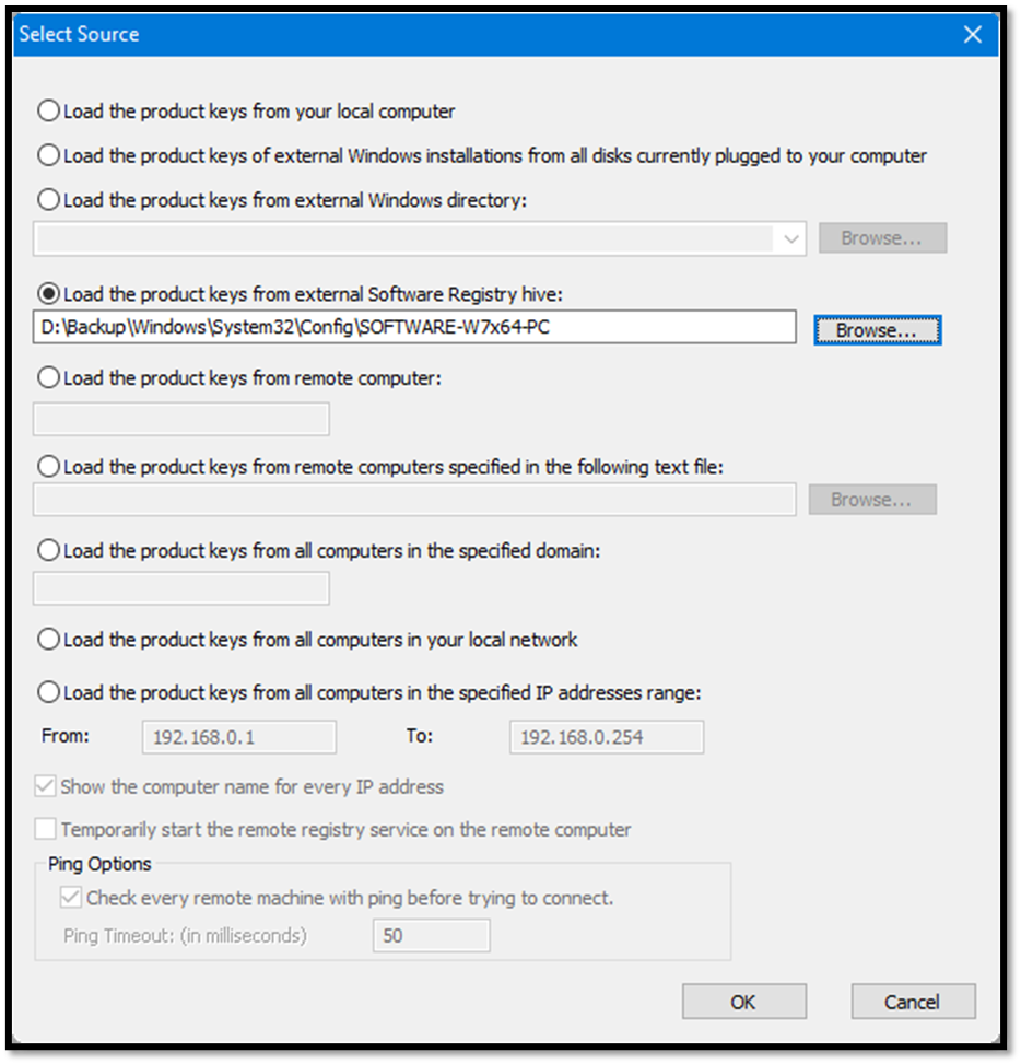 Recover product key using ProduKey