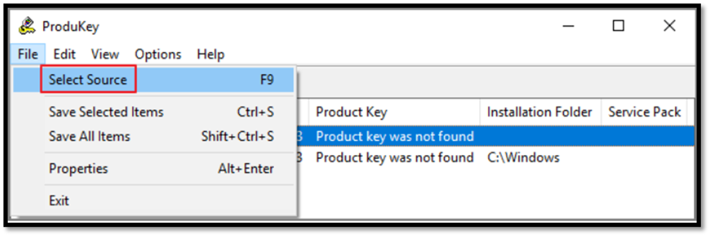 The ProduKey software