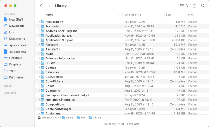 Access Library folder to check Other Storage on Mac