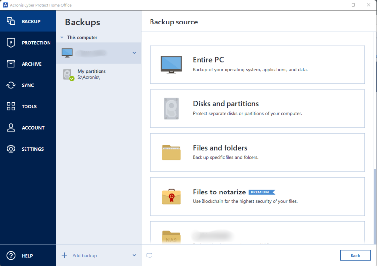 backup feature