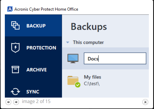 change default backup name