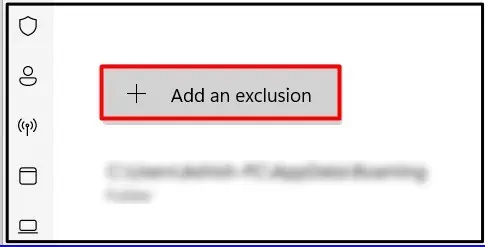 tap on add an exclusion option