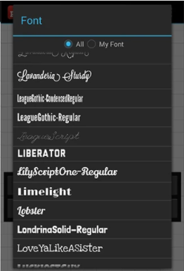 Selecting font