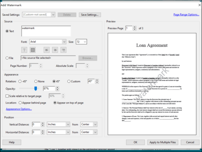 click on page range option
