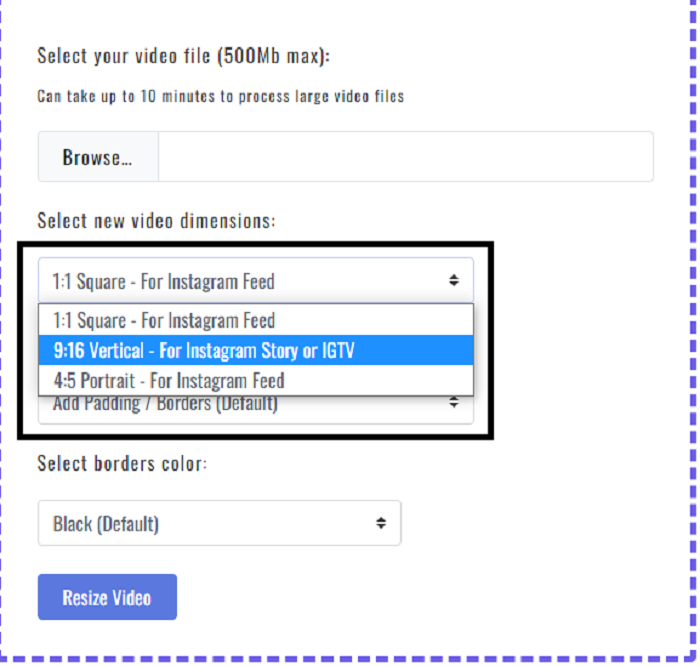 Alternative Way to Resize Video for Instagram Step 2