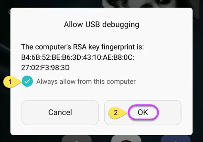 allow usb debugging