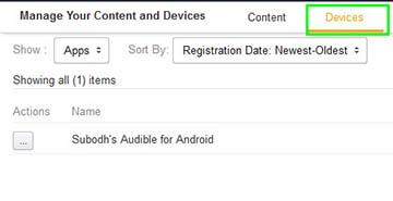 devices in the account