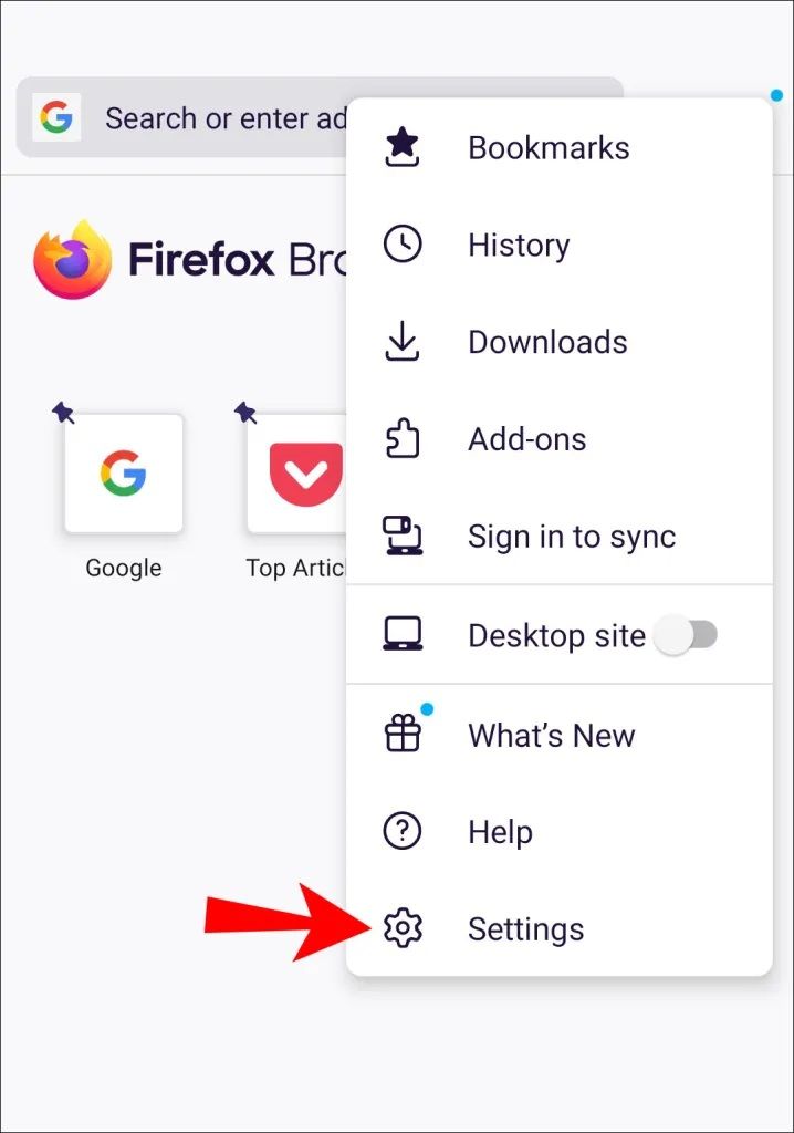 choose settings