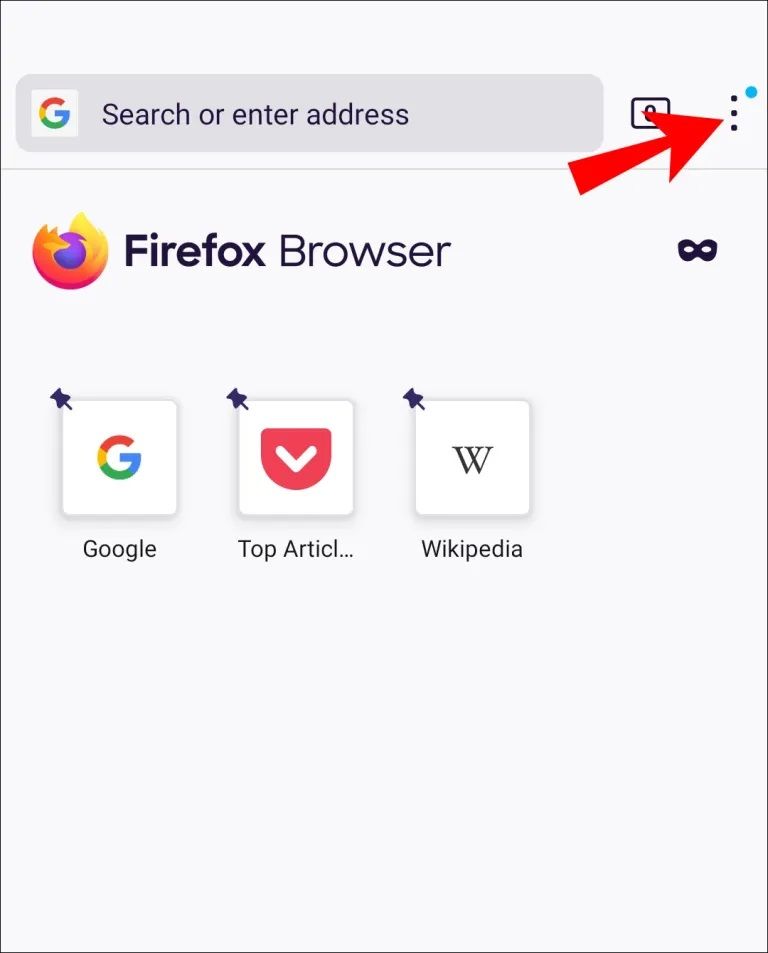 select three dotted menu