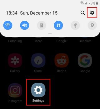 open settings