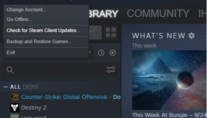 Check For Steam Client Updates