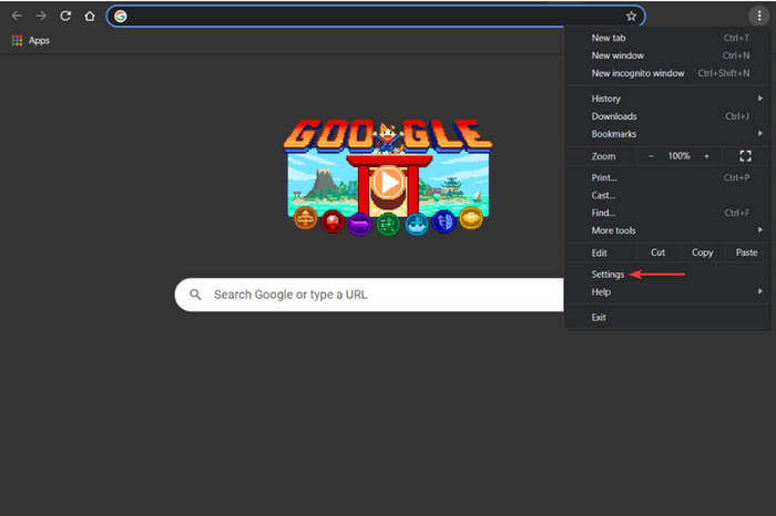 tap on google chrome settings