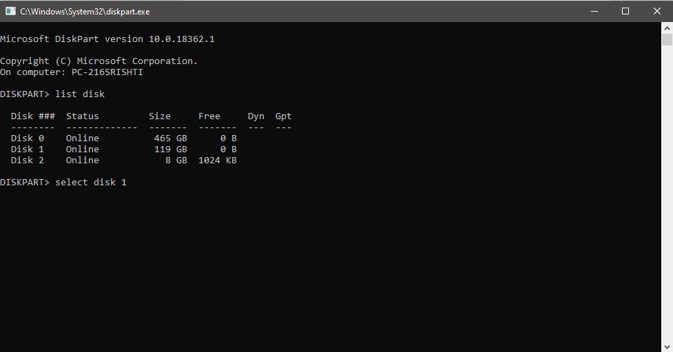 cmd clean drive