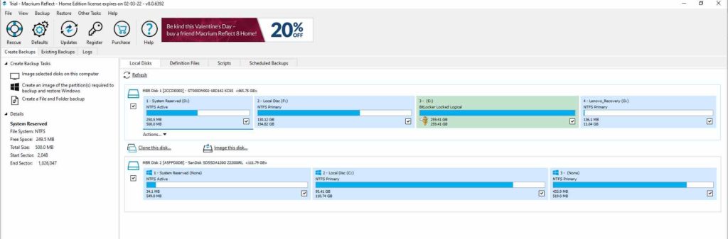 macrium interface