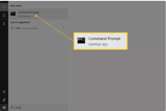 Mac Address Changer method using Command Prompt Step1