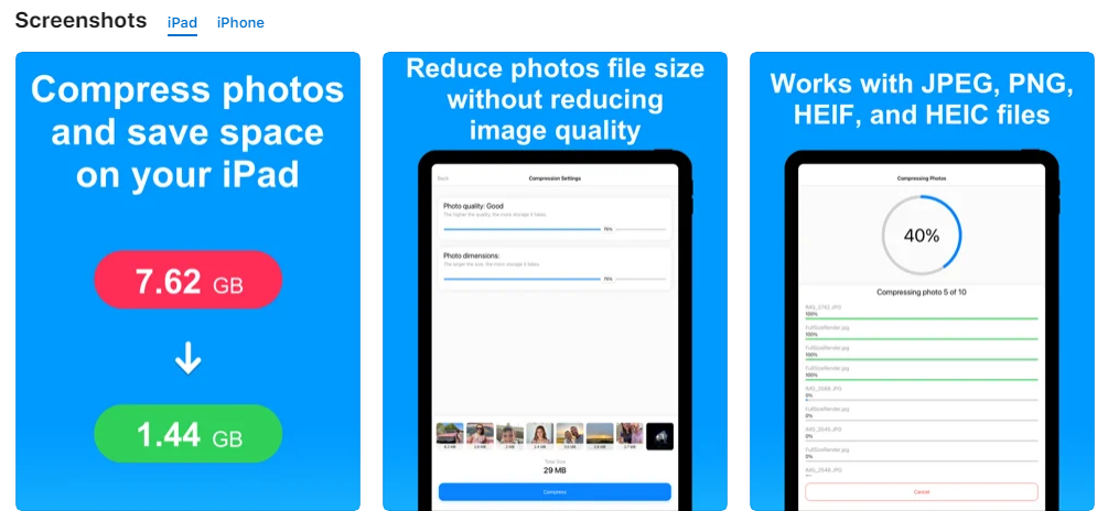 compress photos and pictures app