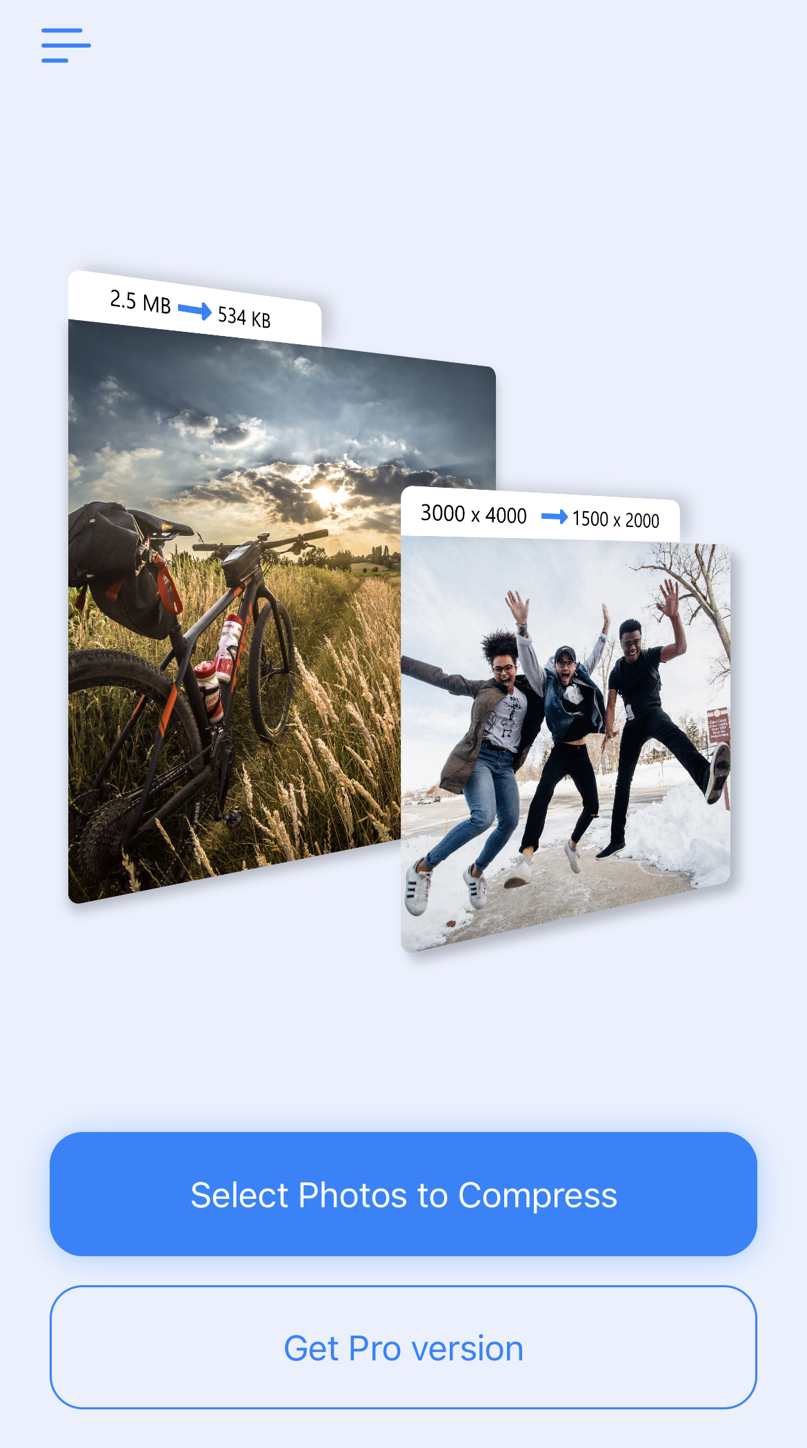tap select photos to compress