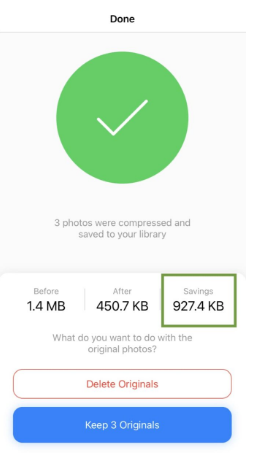 specification before and after the compression