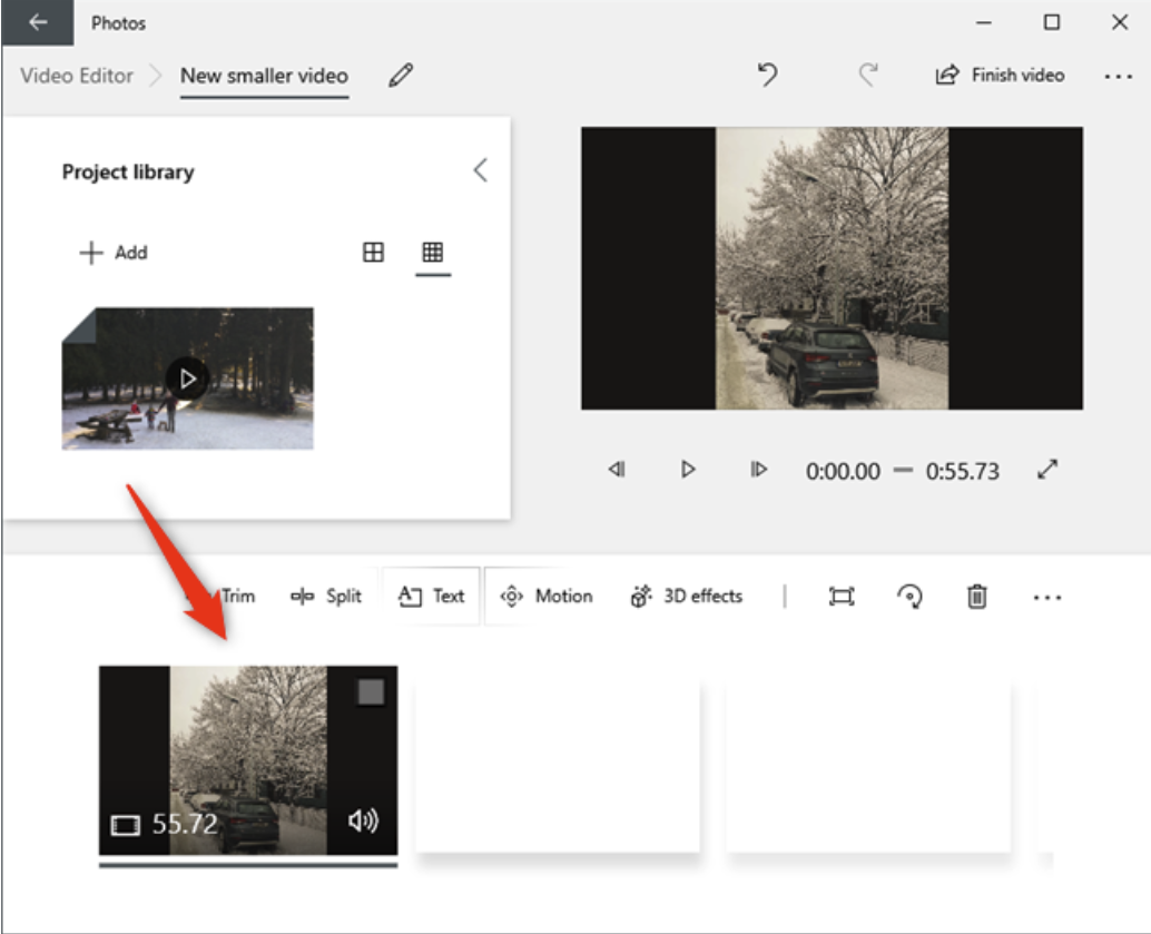 drag video to storyboard