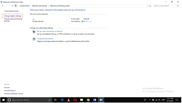 Mac Address Changer method using Control Panel step 4