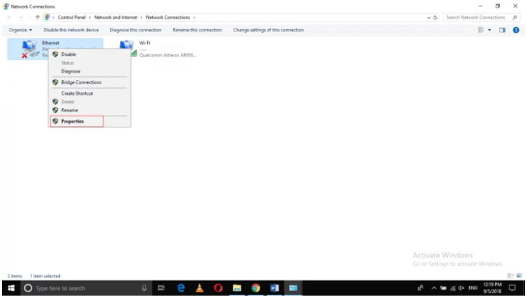 Mac Address Changer method using Control Panel step 5