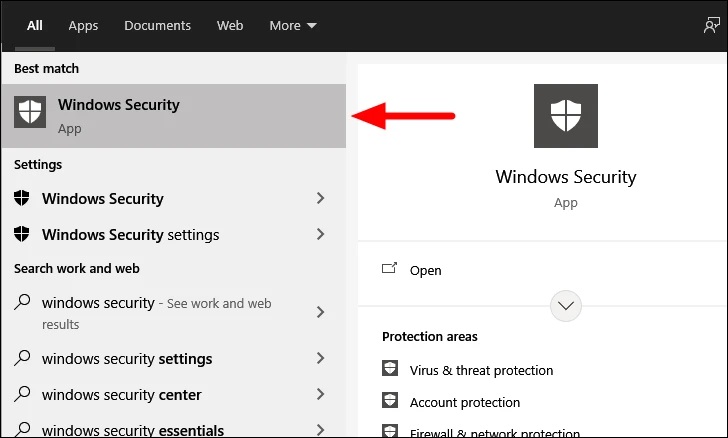 check for malware open windows security