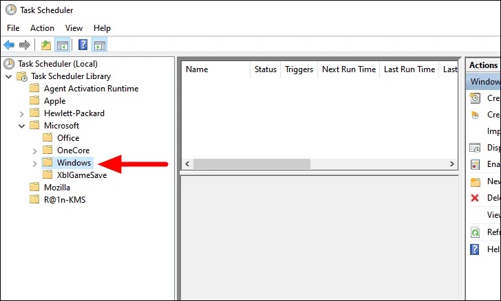 task scheduler select windows